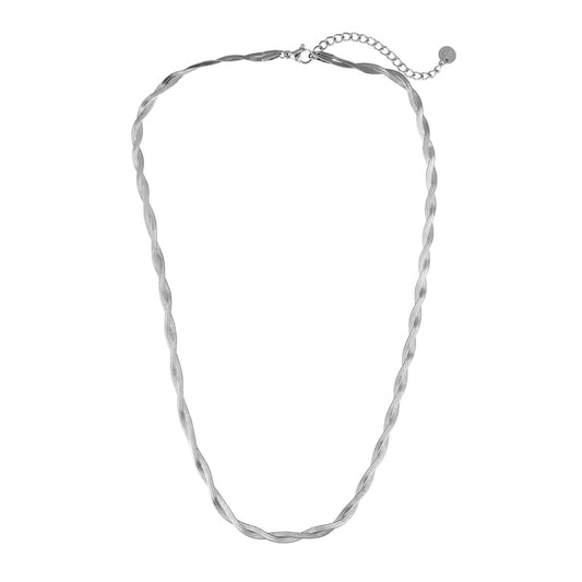 Twisted snake ketting zilver