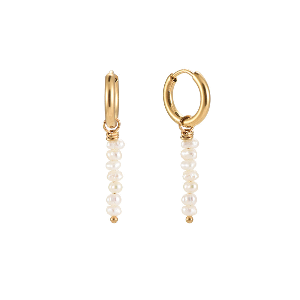 Pearl drop oorbel goud