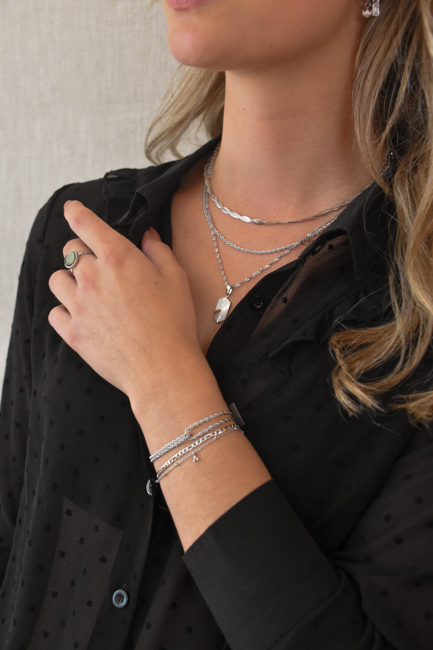 Triple diamond armband zilver