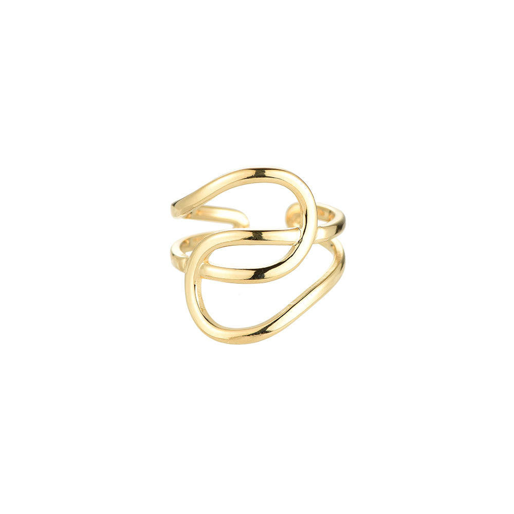 Twisted snakes ring goud