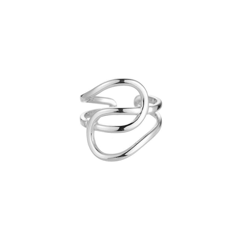 Twisted snakes ring zilver