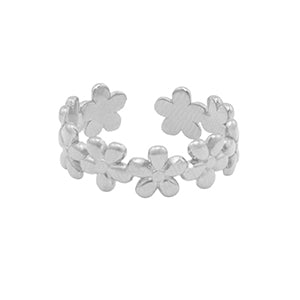 Flower ring zilver