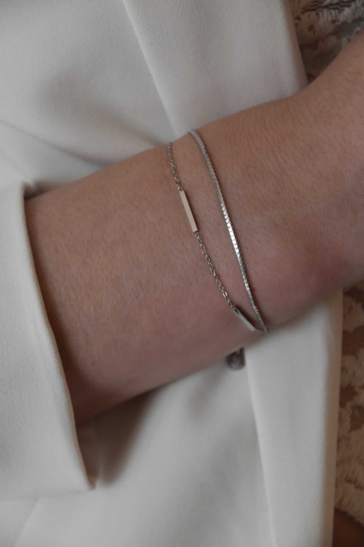 Bar armband zilver