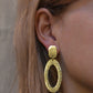 Gouden ovale statement oorbellen