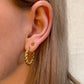 Gedraaide patroon oorbellen goud