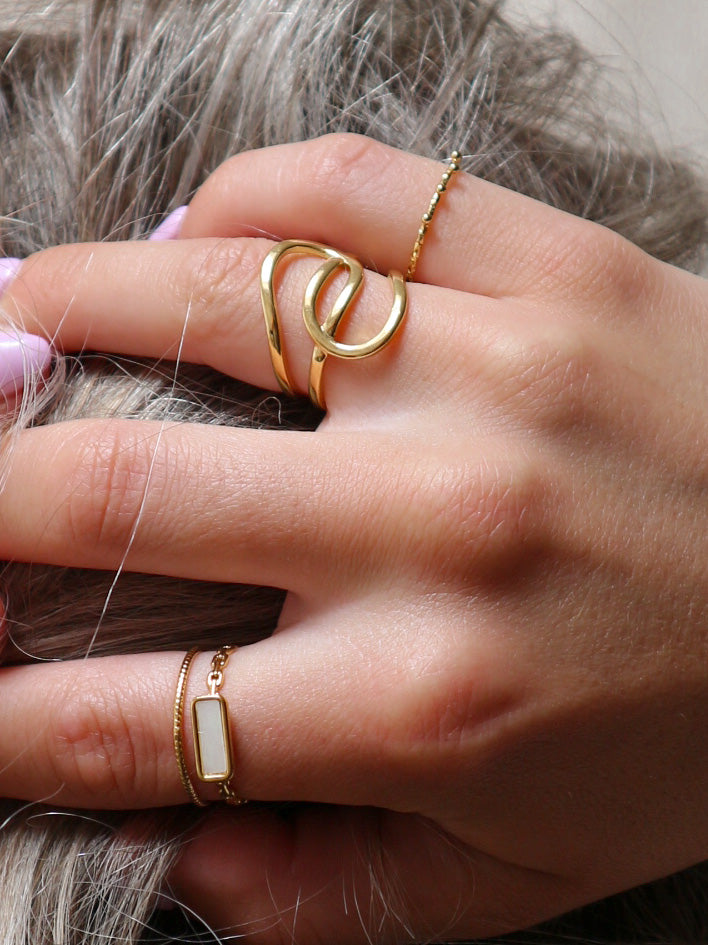 Ring minimalistisch dots goud