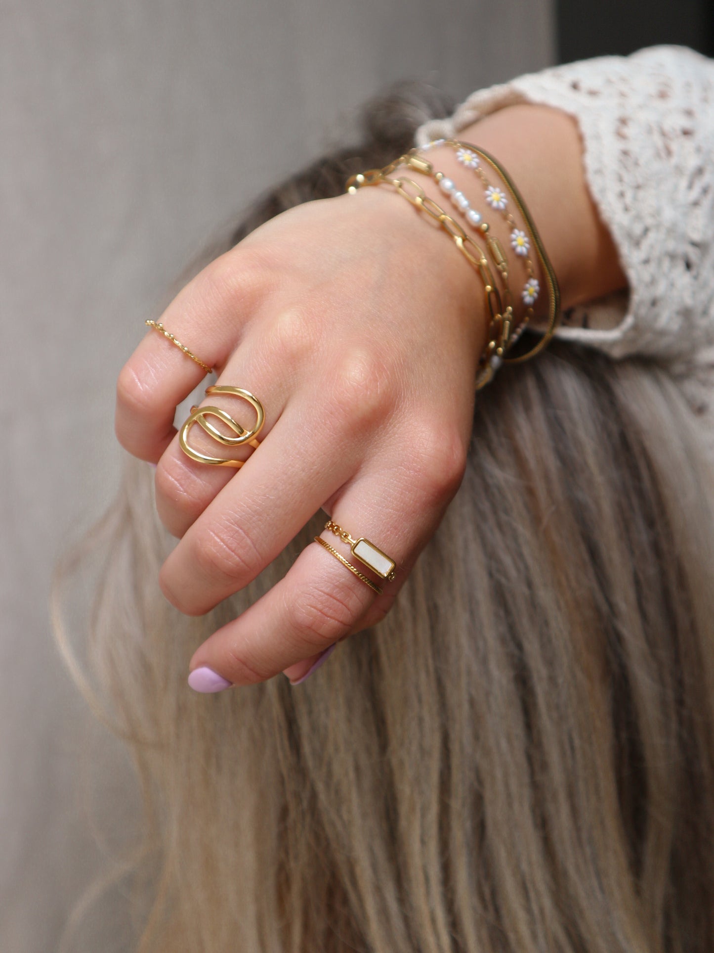 Ring minimalistisch dots goud